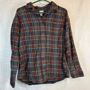 L.L. Bean Slightly Fitted Flannel Womens Sz L